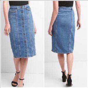 Gap Denim Skirt Seamed Pencil Skirt Sz 24
